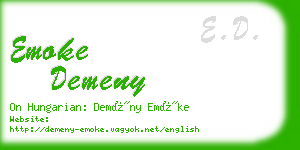 emoke demeny business card
